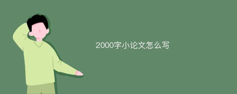 2000字小论文怎么写